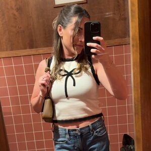 Altar'd State White Top with Black Accents